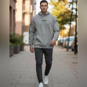 Swag Golf x UNRL Grey Crossover Hoodie ll Printed Inside Hood Men’s 3XL